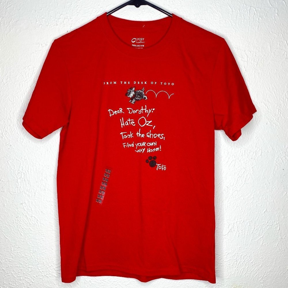 C Port and Company Vintage, NWT 90's Wizard of Oz Toto shirt, red, youth 14/16**